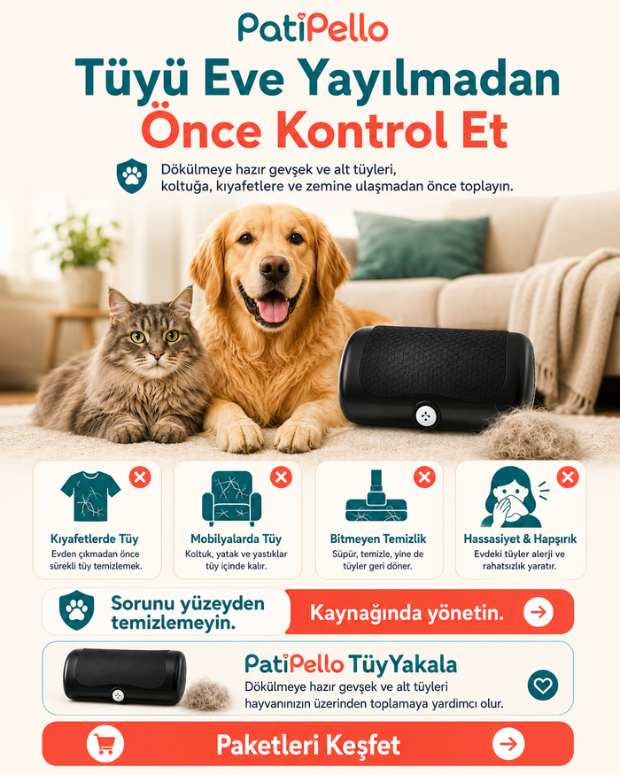PatiPello TüyYakala Alt Tüy Tarağı
